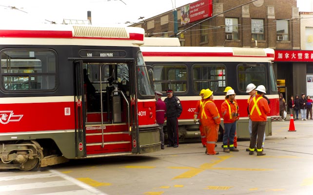 When streetcars collide