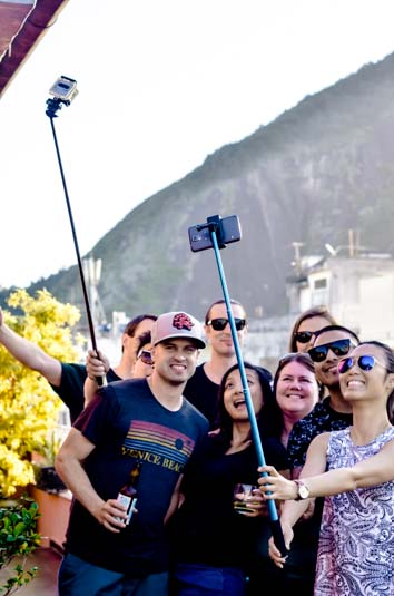 once, i saw people with selfie sticks